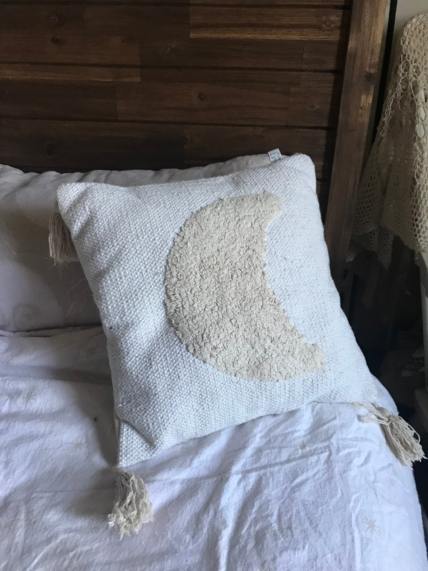 Crescent Moon Tufted Throw Cushion