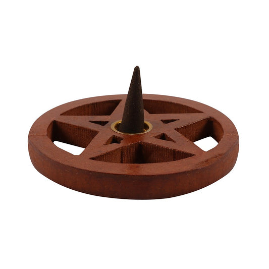 Wooden Pentagram Incense Burner