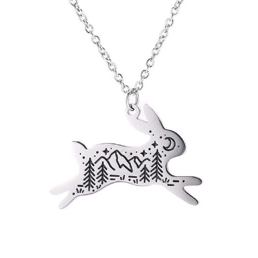 'Moon-gazer' Rabbit Necklace