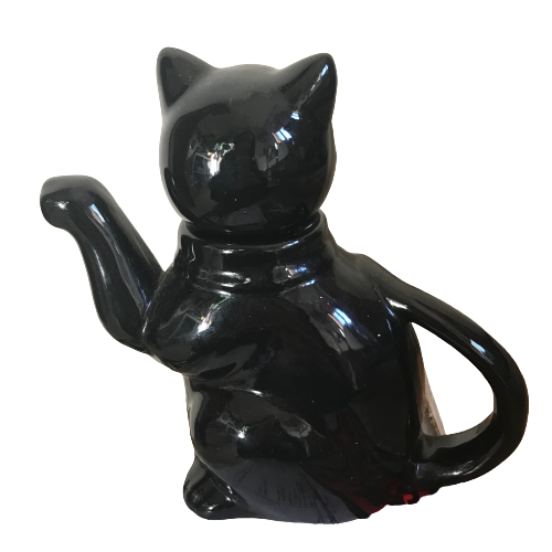 Lucky Black Cat Vintage Teapot