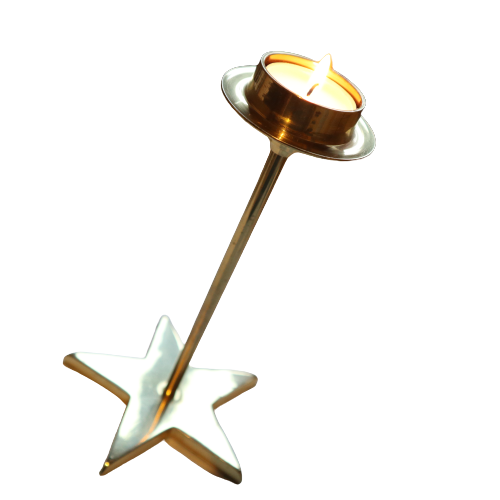 Brass Star Candle Holder