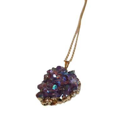 ‘Starseed’ Aura Amethyst Cluster Necklace