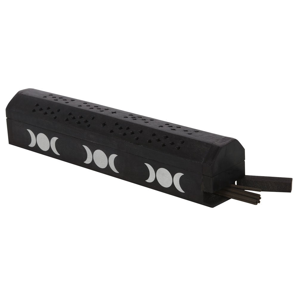 Wooden Triple Moon Incense Box Set