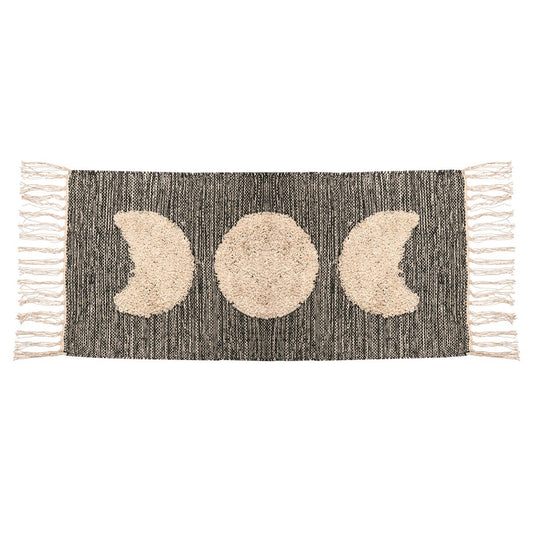 Black Moon Phases Tufted Rug