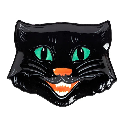 Sculpted Black Cat Plate