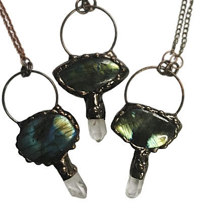 'Oracle' Labradorite and Quartz Necklace