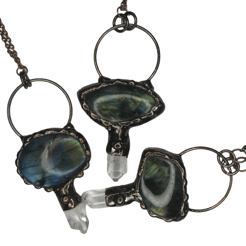 'Oracle' Labradorite and Quartz Necklace