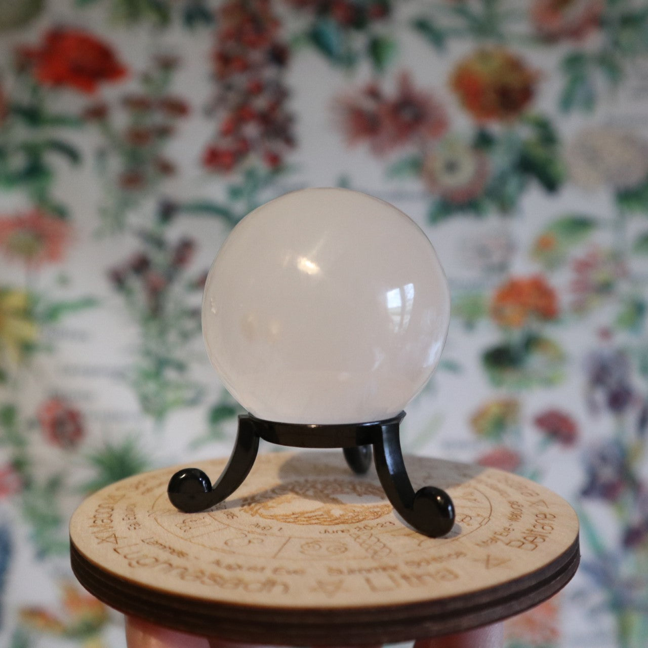 Medium Selenite Sphere on Stand