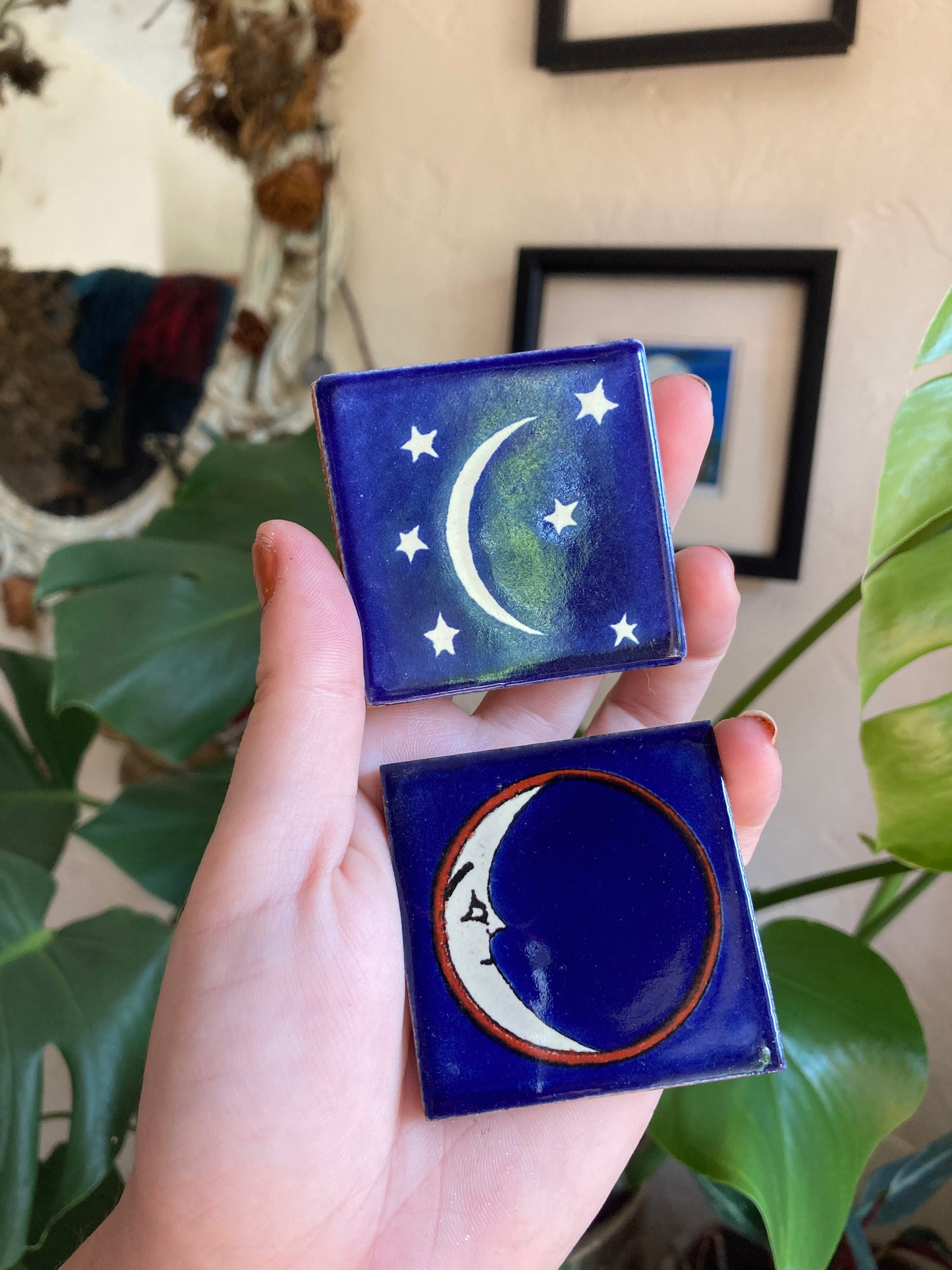 Pair of Vintage Moon Tiles