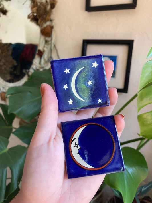 Pair of Vintage Moon Tiles