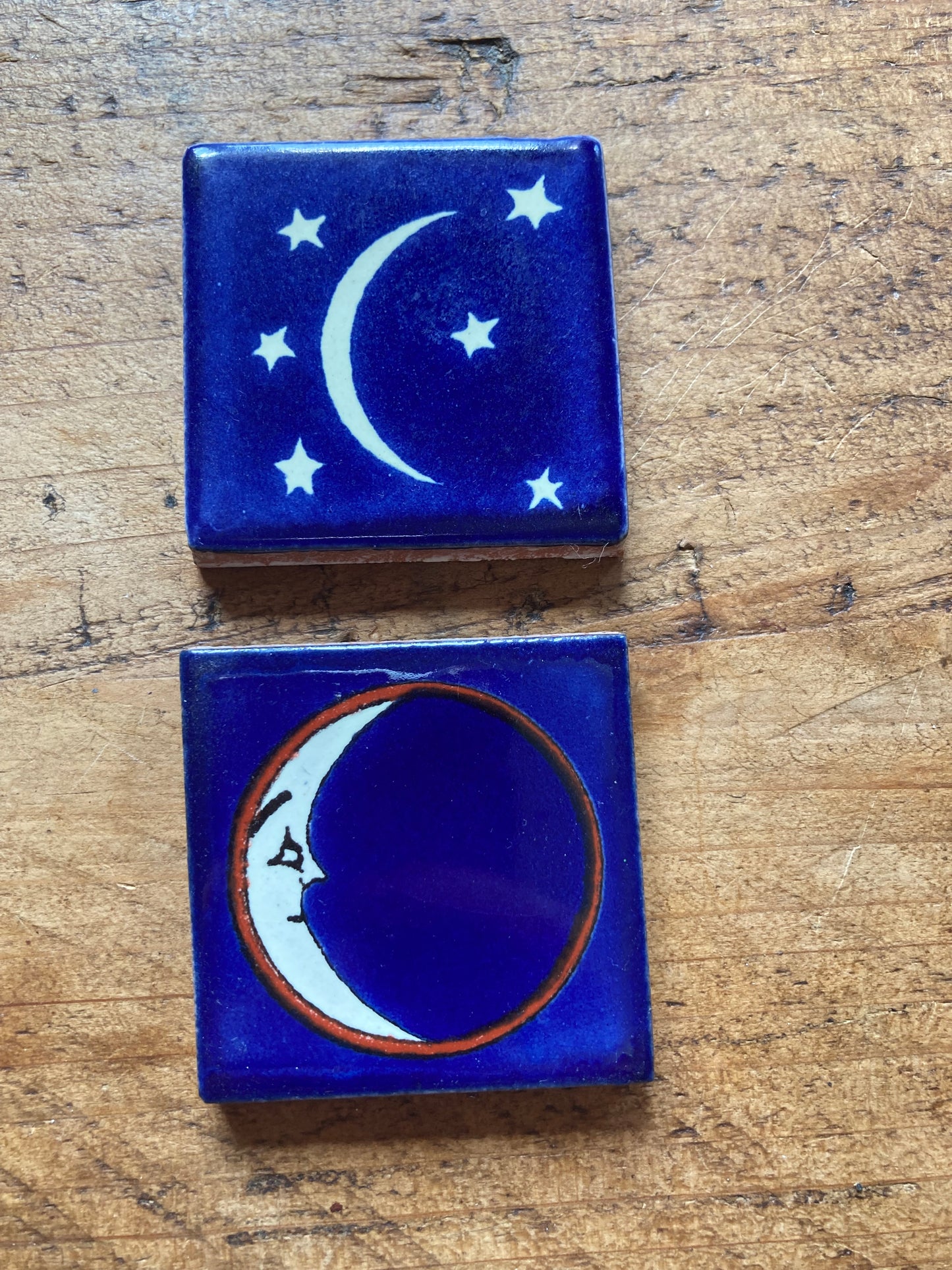 Pair of Vintage Moon Tiles