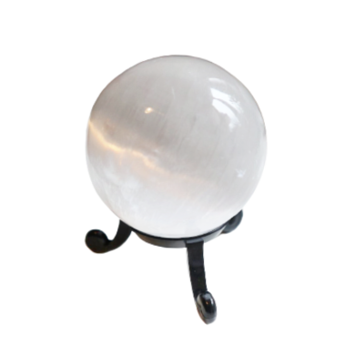 Medium Selenite Sphere on Stand